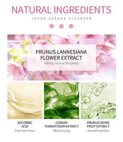 LAIKOU Sakura Facial Cleanser 50g – Deep Cleansing, Brightening & Moisturising