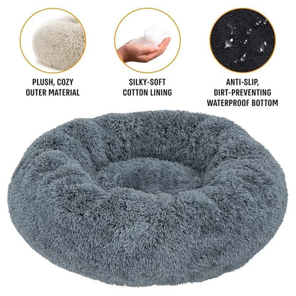 Plush Warm Round Large Dog Bed Winter Soft Puppy House Medium Cat Sofa Sleeping Bed Elastic Small Dog Kennel Nest Accessories