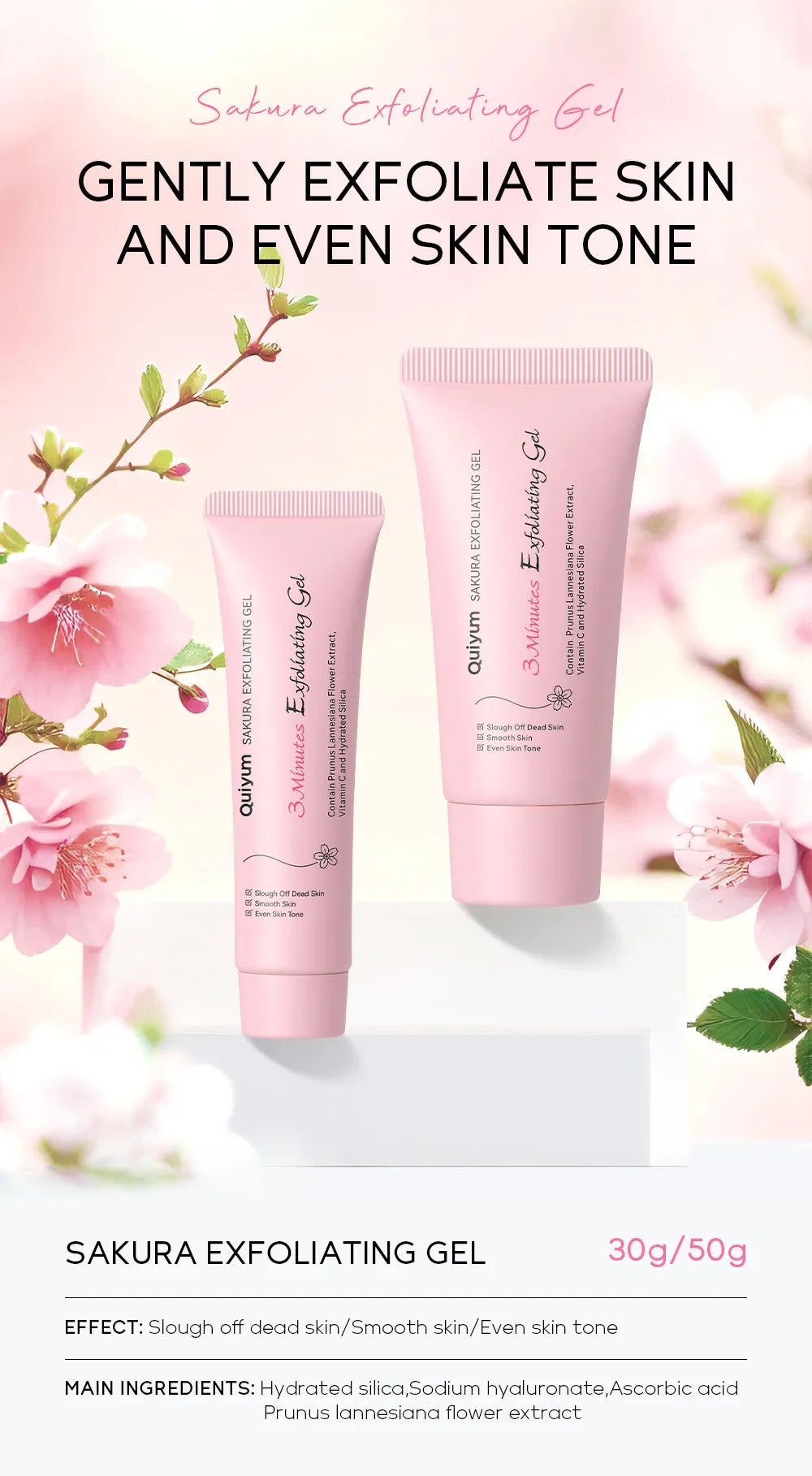 Sakura Exfoliating Peeling Gel Facial Scrub Moisturizing  Nourishing Repair Scrubs Face Cream Beauty Skin Care30g/50g