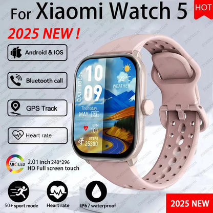 For Xiaomi Watch 5 Smart Watch Men HD AMOLED Display Heart Rate Bluetooth Call GPS Tracking Waterproof Sports Women Smart Watch