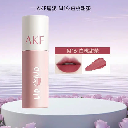 AKF Lip Mud Matte Velvet Soft Mist Lipstick Moisturizing Longlasting High Pigmented Lip Tint Lip Glaze Cosmetics Makeup