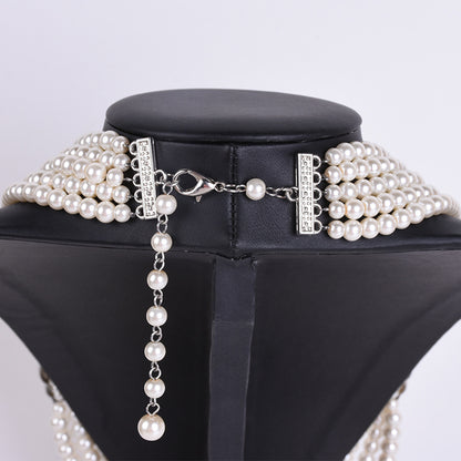 Elegant Crystal Multilayer Long Necklaces for Women Chokers Collier Femme Party Wedding Jewelry