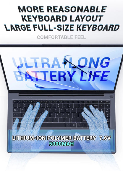 Firebat AT15 Laptop - Intel N150 N100 15.6" 16GB RAM SSD Lightweight Business Computer Notebook