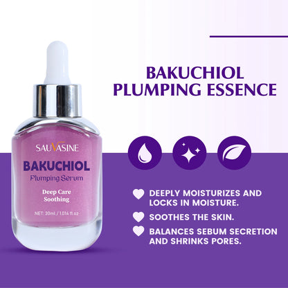 30ml Bakuchiol Plumping Serum Skin Moisturizing & Soothing Essence for Women Smoothing Fine Lines Enhances Firmness & Elasticity