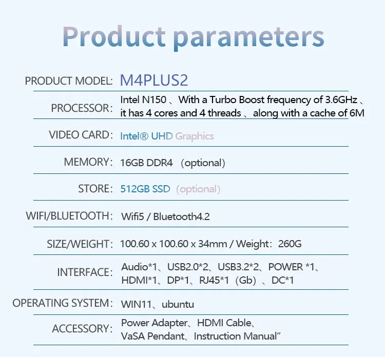 SOYO M4PLUS2 Mini PC: 8/16GB RAM, 256/512GBSSD, Intel Twin Lak N150, Windows 11Pro - Compact & Ideal for Home, Business & Gaming
