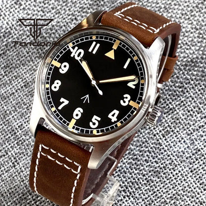 Tandorio 39mm 20BAR Dive Pilot Men's Automatic Steel Watch NH35 Miyota 8215 PT5000 Mechanical AR Sapphire Wristwatch Green Lume