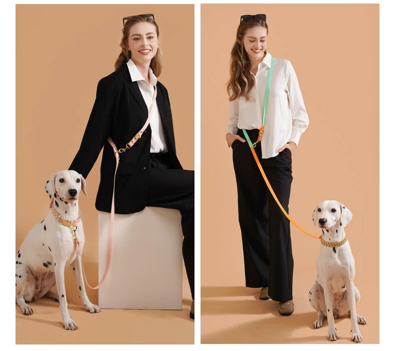 Dog Leashes Solid Durable And Super Tensile Force Dog Rope Colorful Multifunctional Luxury Handmade Leash For Medium Large Dogs