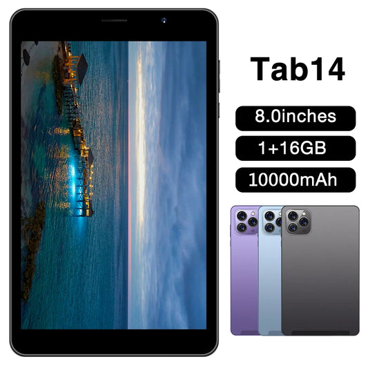 2025 Original 8 inch Pad Tab 14 Android 12 Tablet PC 16GB Ram 1TB Rom Dual SIM 10 Core Dimensity 9000 WPS GPS Bluetooth 10000mAh
