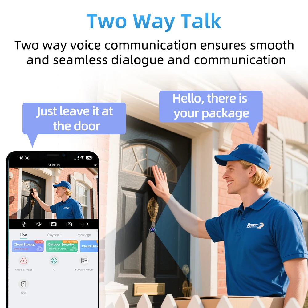 ICSEE 3MP HD Peephole WiFi Camera 170° Wide-angle Door Viewer Motion Detection Smart Home Security Wireless Cat-eye Auto Record