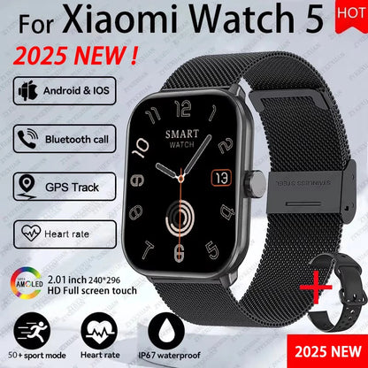 For Xiaomi Watch 5 Smart Watch Men HD AMOLED Display Heart Rate Bluetooth Call GPS Tracking Waterproof Sports Women Smart Watch