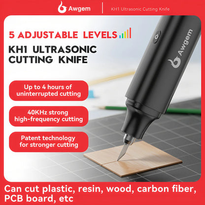 Awgem 40KHz Handheld Ultrasonic Cutter Ultrasonic cutting knife DIY Electric Carving Tool for Plastic/Resin/3D Printing/Textile