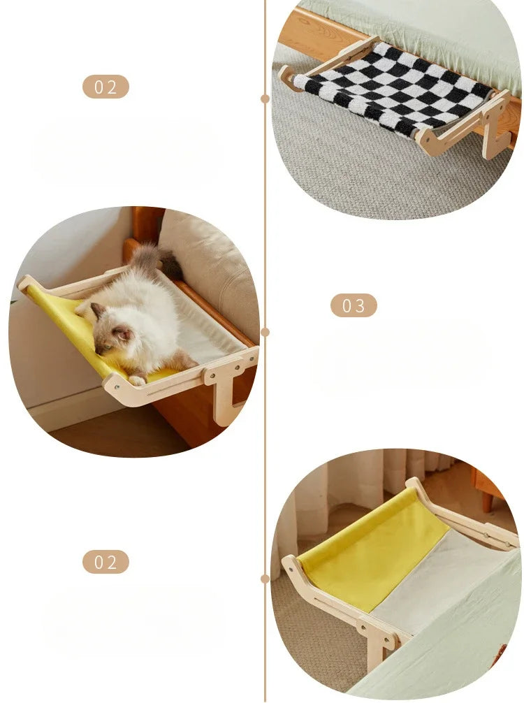 Pet Cat Hammock Kitty Bed Detachable Easy To Clean Suitable for Small Cats/dogs Bedhead Balcony Window Frame Cat Nest
