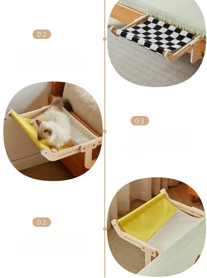 Pet Cat Hammock Kitty Bed Detachable Easy To Clean Suitable for Small Cats/dogs Bedhead Balcony Window Frame Cat Nest
