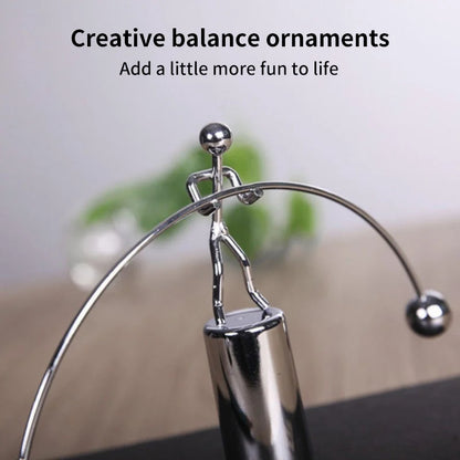 Creative Balance Ball Swing Fun Ornaments Weightlifting Iron Does Not Fall The Small Man Decoration Tumbler