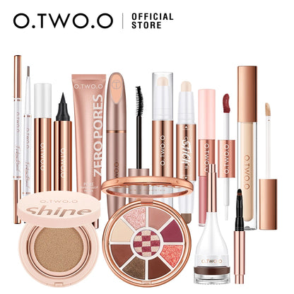 O.TWO.O Full Makeup Set 10pcs Cosmetics Kit Mascara Eyeliner Foundation BB Cream Air Cushion Concealer Lipstick Makeup for Women