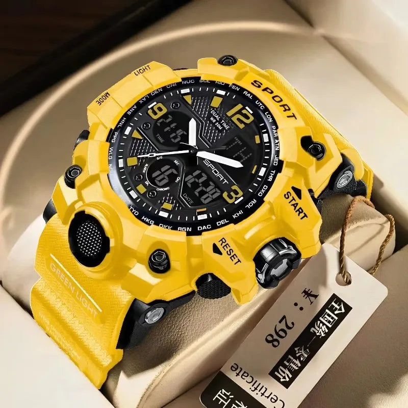 Hot shopping Teenage Men's Junior High School Student Fashion Trend Black Technology Sports Glow Men's Electronic Watch