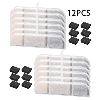 6/12/16/20/24pcs Pet Water Dispenser Filter Cat Water Fountain Filter Drinking Fountain Filter Cycle Filtering Easy To Clean