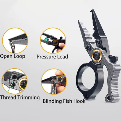 MuqiNush Fishing Tool Stainless Steel Wire Cutter Tong Hook Remover Braided Scissor Knife Forked Ring Openers Outdoor Multitool