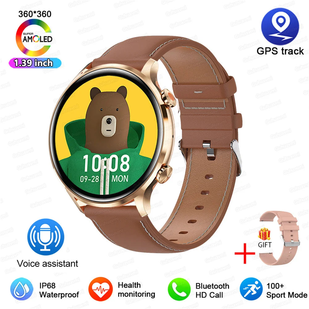 2026 AMOLED HD Smartwatch – GPS, Bluetooth Call, IP68 for Android & iOS
