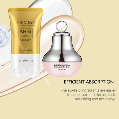 AH-8 Neck Eye Care Set Electric Massage Eye Cream Neck Firming Lotion Smooth Fine Lines Moisturize Tighten Revitalizing Skincare