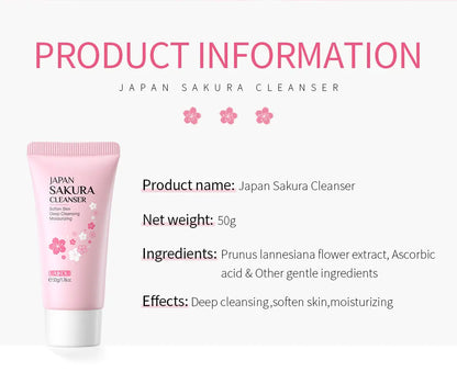 LAIKOU Sakura Facial Cleanser 50g – Deep Cleansing, Brightening & Moisturising