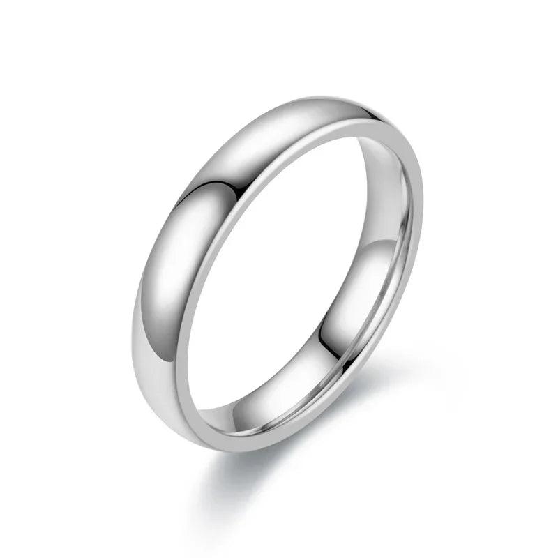 4MM Personalized Men's Custom Ring Stainless Steel Neutral  Model Promises Eternal Anniversary Gift Engraved With Your Name Date