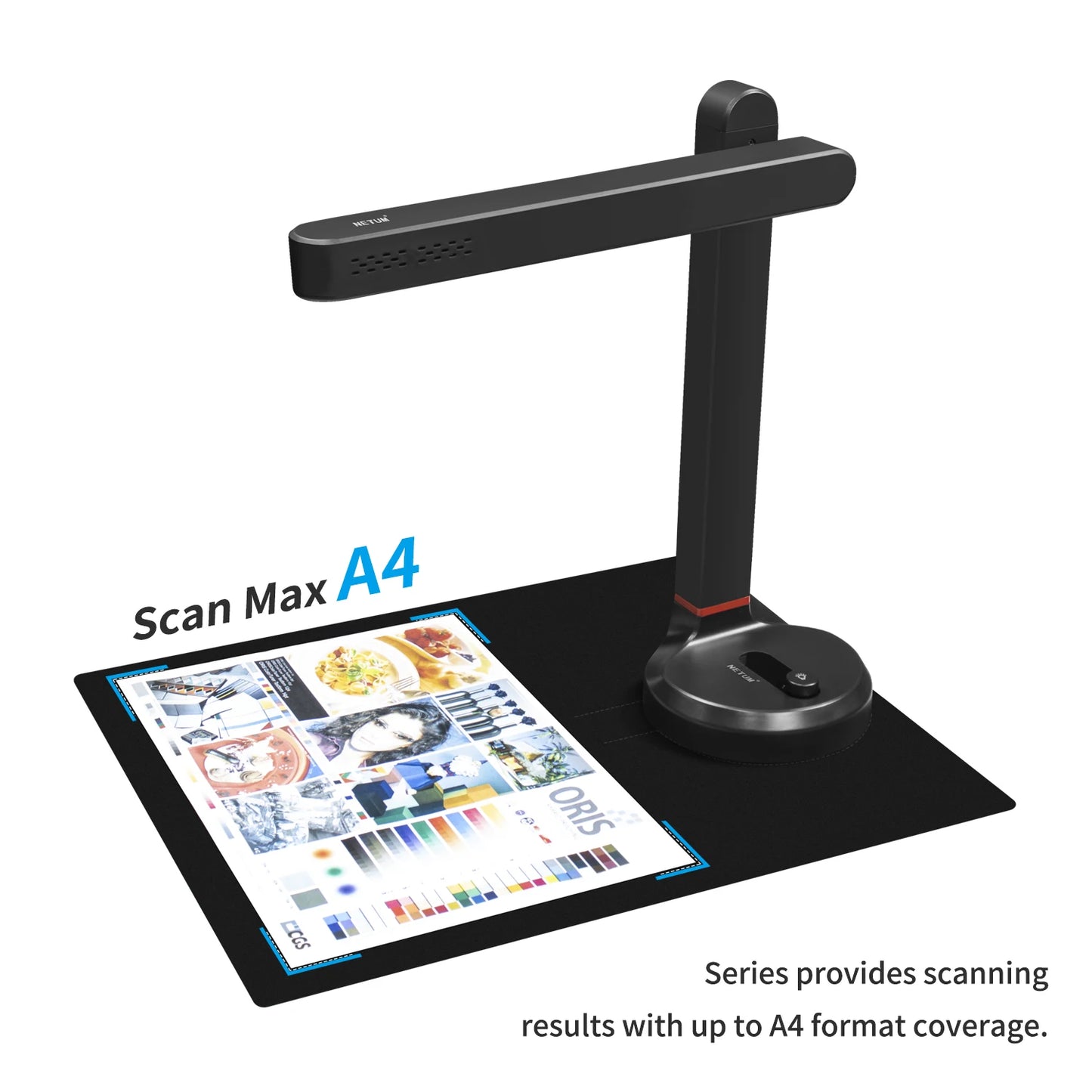 NETUM Book Scanner T101 Autofocus Document Scanner Max A4 A3 Size with Smart OCR Led Table Desk Lamp for Family Home Office