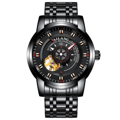 AILANG diesel watch diver man automatic mechanical pilot army gear sport Skeleton steampunk Leather strap Men's watch waterproof