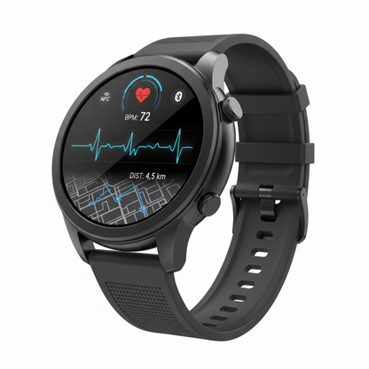 GT5 Pro – 1.53" HD AMOLED, NFC, GPS Tracker, Bluetooth Call & Health Monitoring Smartwatch