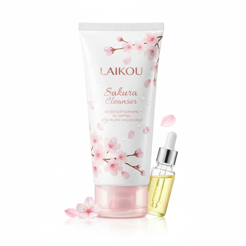 LAIKOU Sakura Cleanser Gentle Deep Cleaning Oil Control Moisturizing Shrink Pores Face Skin Care 50g Skin Cleanser All Skin Type