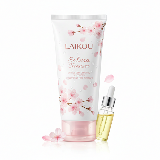 LAIKOU Sakura Cleanser Gentle Deep Cleaning Oil Control Moisturizing Shrink Pores Face Skin Care 50g Skin Cleanser All Skin Type