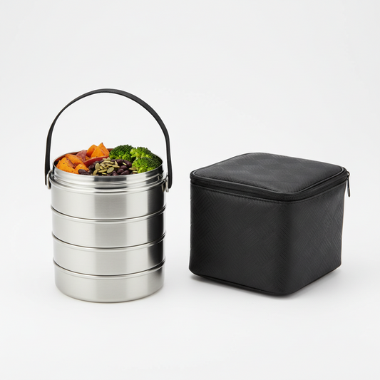 Portable Insulated Stainless Steel Lunch Container Set – Stackable Thermal Food Box for Adults & Kids